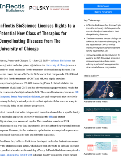 InFlectis BioScience Press Release