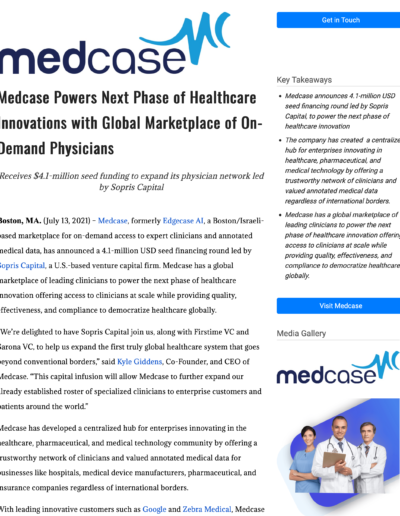 Medcase Press Release